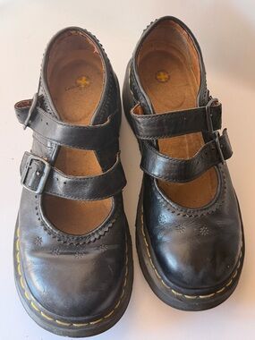 Vintage Dr. Martens 3B41 Double Buckle Mary Jane Black Size 10 w/ Box